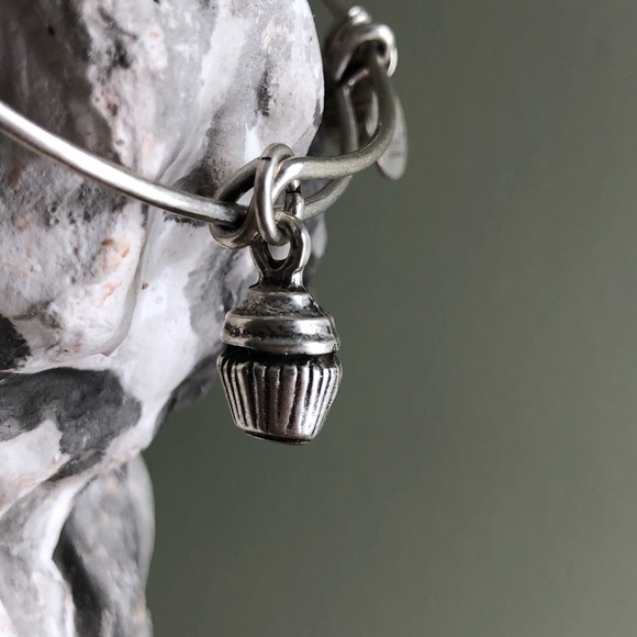 Alex and Ani Silver Cupcake Charm Bangle Bracelet - Picture 4 of 8